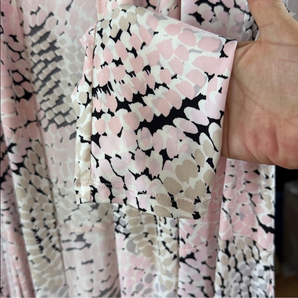 Kasper Stylish Pink and Gray Patterned Cardigan size large drape - Picture 6 of 6